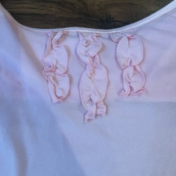 La‎ Senza Mesh Pink Slip Dress Ruffle Sleeveless Lettuce Trim Y2K Coquette Small - Picture 4 of 10